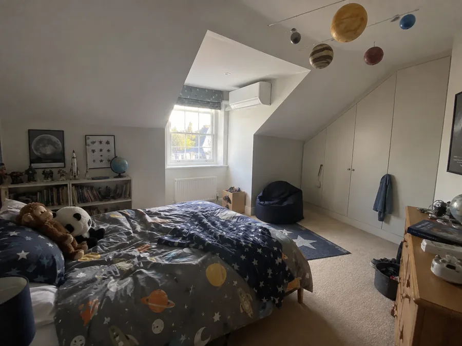 Child's room in the roof with the air conditioning fitted