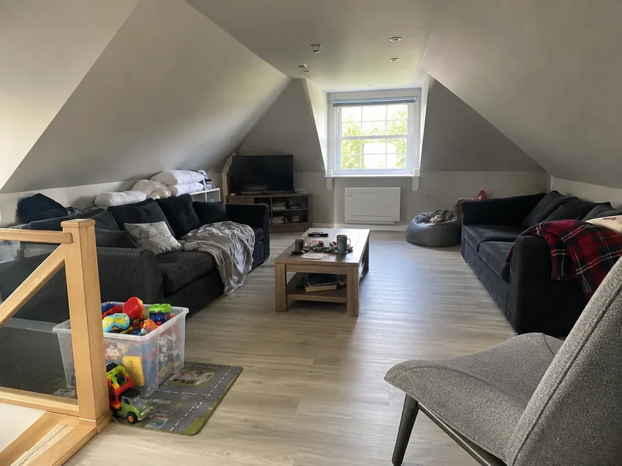 Attic family room with the air conditioning fitted