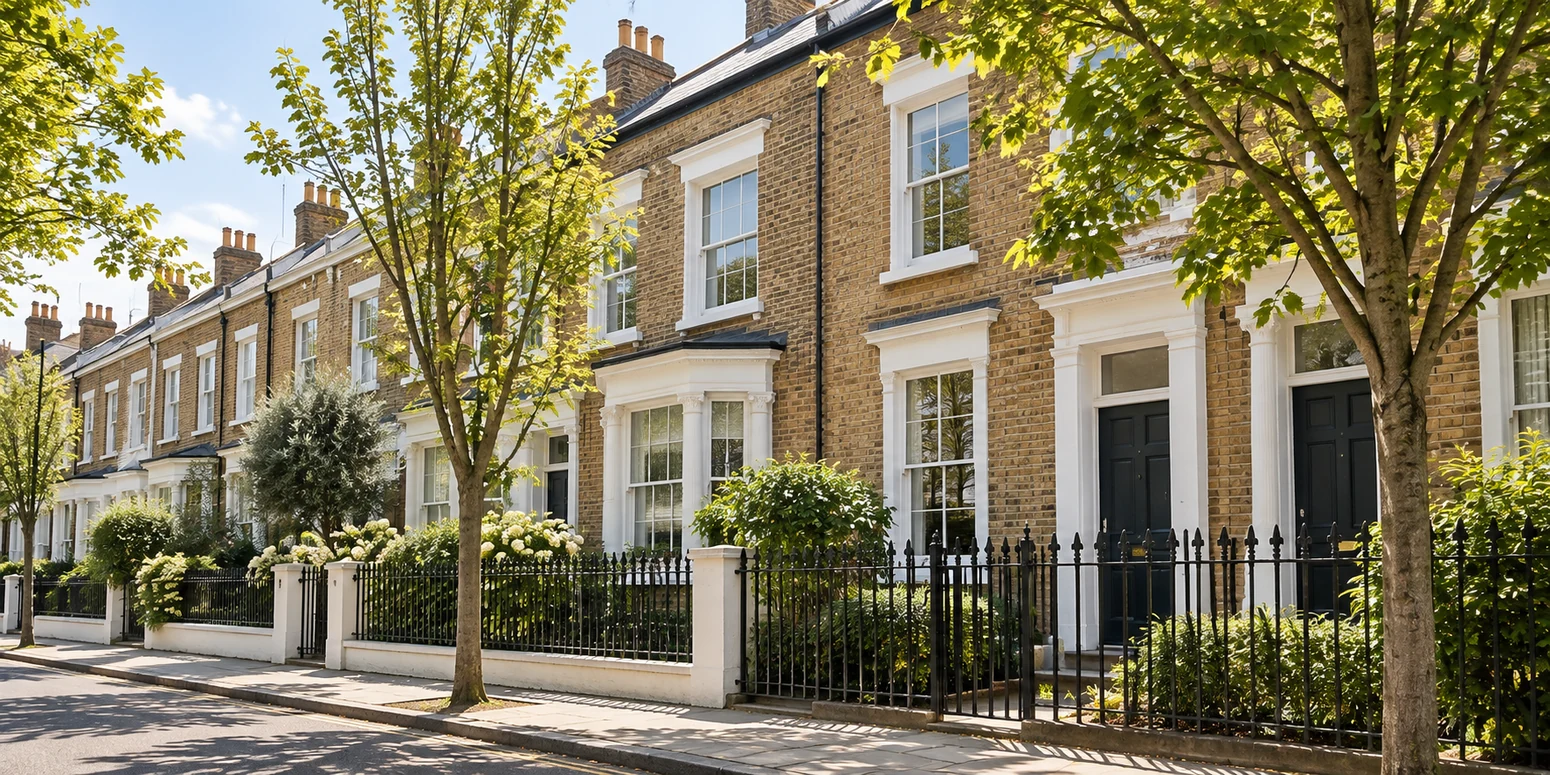 A row of London terraced houses